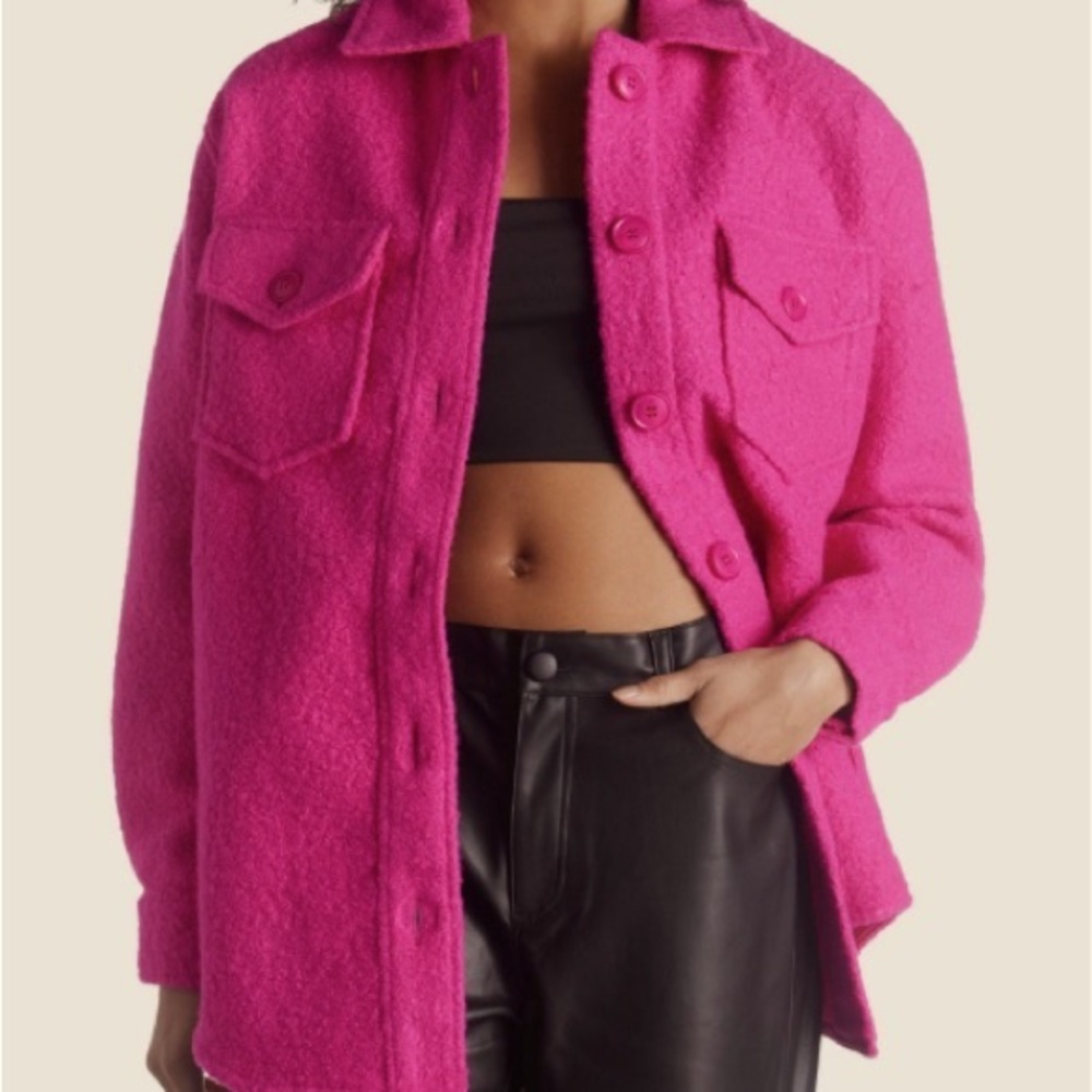 Anthropologie RD Style Unlined Flash Pink Shacket